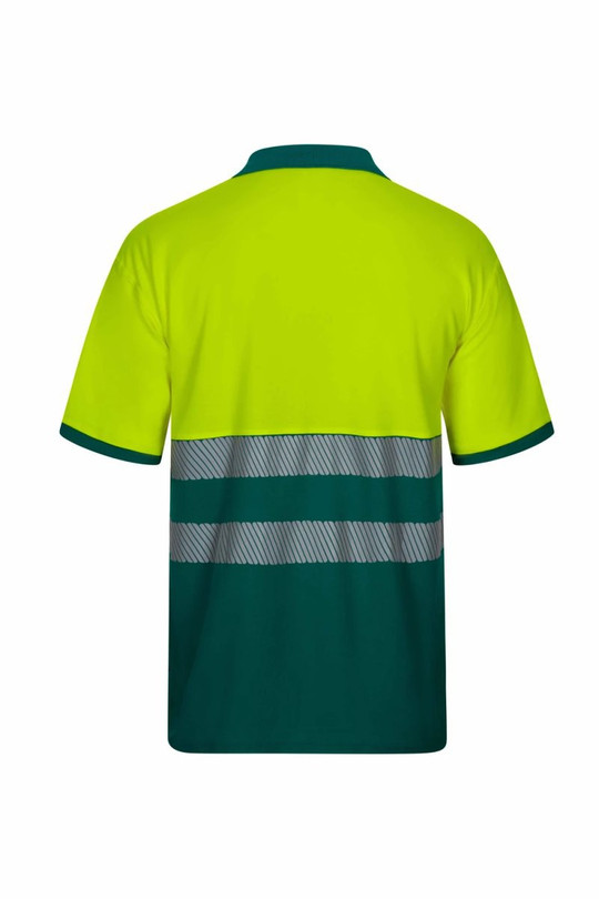 Velilla 305543 - Short-sleeve two-tone cotton polo shirt with segmented tape