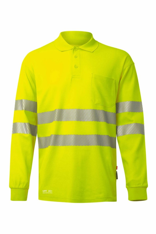 Velilla 305544 - Long-sleeve cotton polo shirt with segmented tape