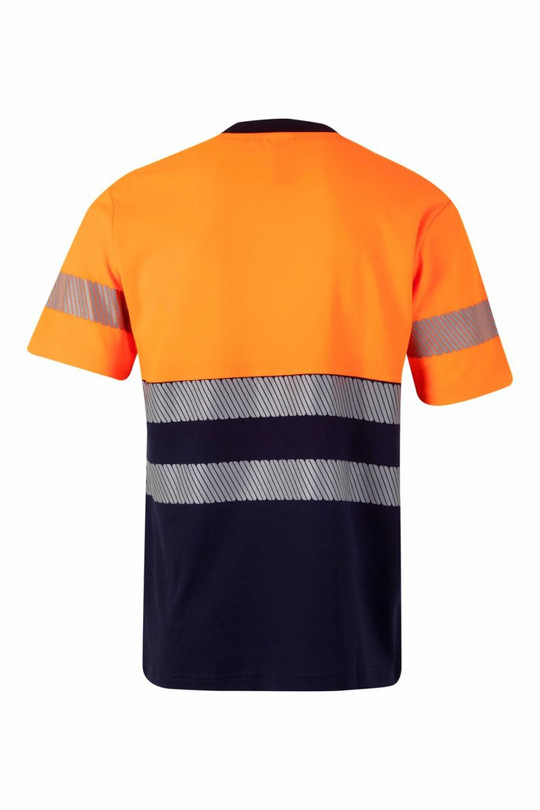 Velilla 305643 - Short-sleeve two-tone cotton T-shirt with segmented tape