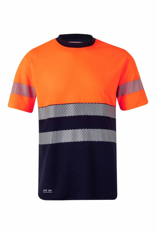 Velilla 305643 - Short-sleeve two-tone cotton T-shirt with segmented tape