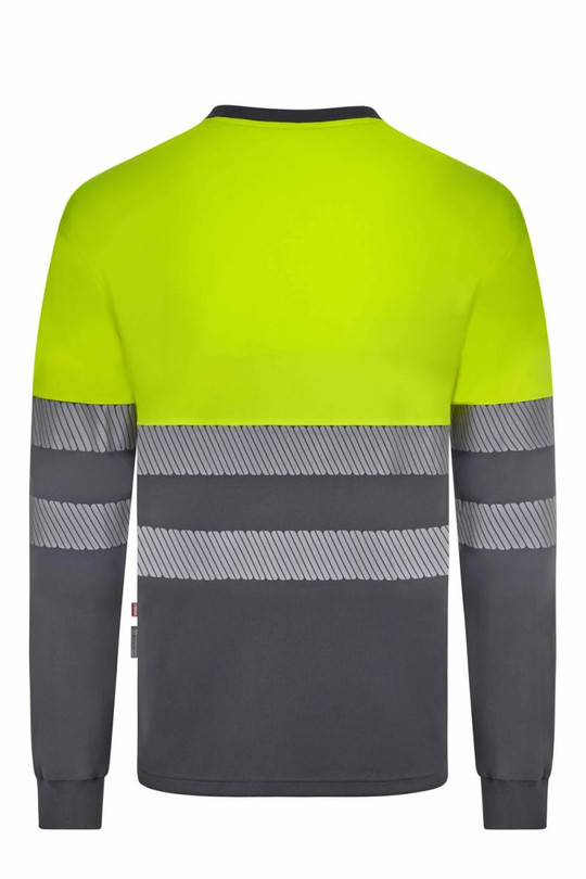 Velilla 305645 - Long-sleeve two-tone cotton T-shirt with segmented tape