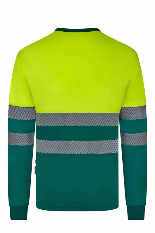 Velilla 305645 - Long-sleeve two-tone cotton T-shirt with segmented tape