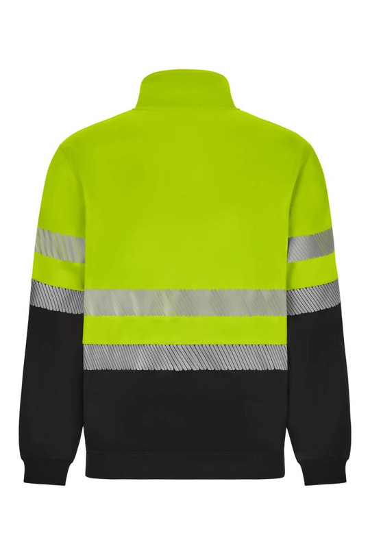 Velilla 305733 - Recycelte zweifarbige Sweatjacke mit durchgehendem Reißverschluss und segmentiertem Streifen