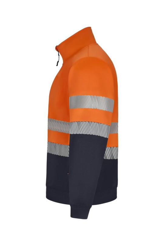 Velilla 305733 - Dvoubarevná recyklovaná mikina na zip s dělenou páskou