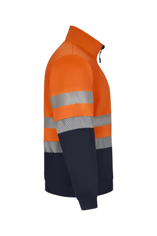 Velilla 305733 - Dvoubarevná recyklovaná mikina na zip s dělenou páskou