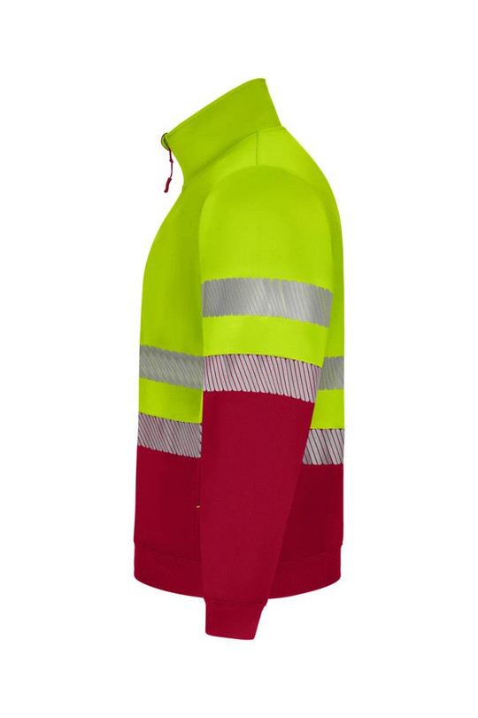 Velilla 305733 - Sweat-shirt bicolore à fermeture éclair intégrale en tissu recyclé, avec bandes segmentées