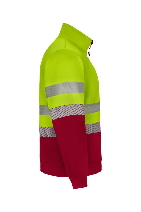 Velilla 305733 - Sweat-shirt bicolore à fermeture éclair intégrale en tissu recyclé, avec bandes segmentées