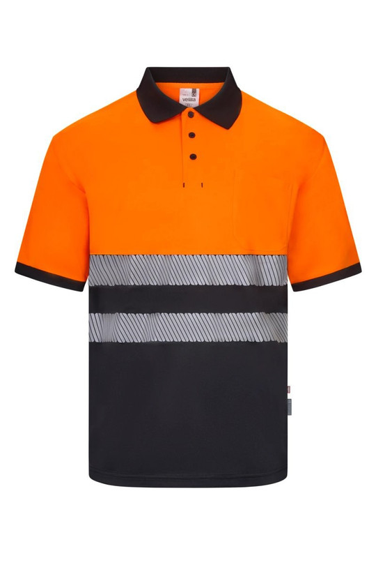 Velilla 305533 - Polo tričko s krátkým rukávem, dvoubarevné, z recyklovaného polyesteru s segmentovanými páskami.