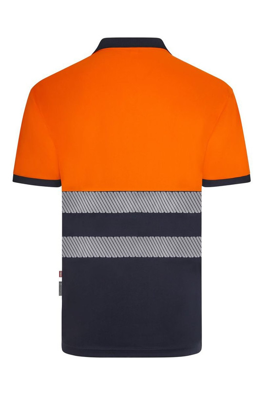 Velilla 305533 - Short sleeve two-tone recycled polyester polo shirt with segmented tape