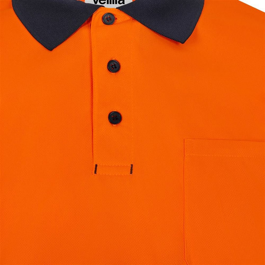 Velilla 305533 - Short sleeve two-tone recycled polyester polo shirt with segmented tape