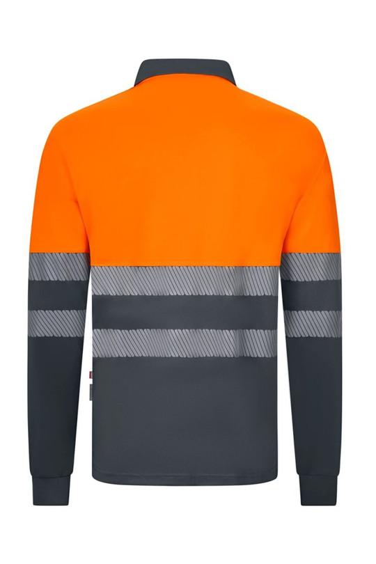 Velilla 305535 - Long sleeve two-tone recycled polyester polo shirt with segmented tape