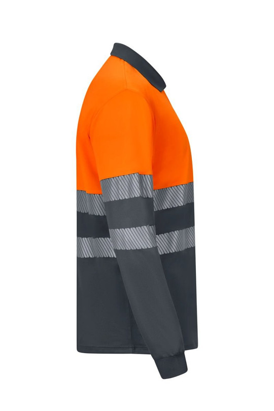 Velilla 305535 - Long sleeve two-tone recycled polyester polo shirt with segmented tape