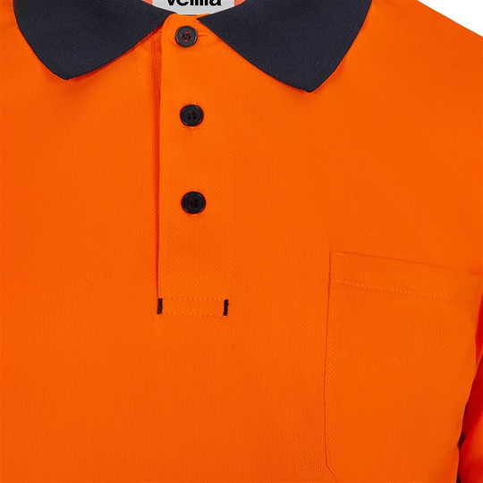 Velilla 305535 - Long sleeve two-tone recycled polyester polo shirt with segmented tape