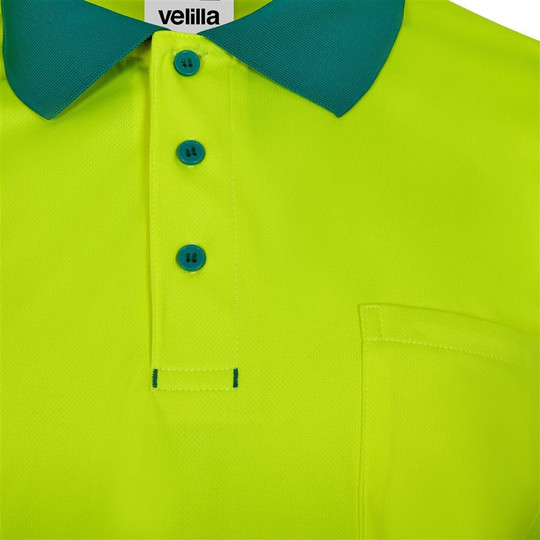 Velilla 305535 - Long sleeve two-tone recycled polyester polo shirt with segmented tape