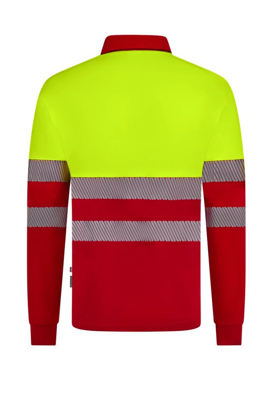 Velilla 305535 - Long sleeve two-tone recycled polyester polo shirt with segmented tape