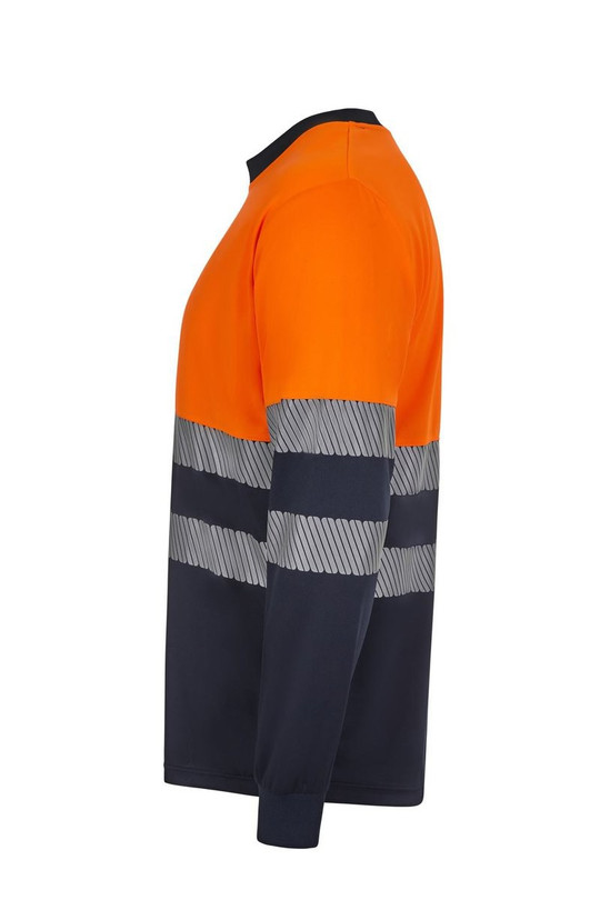 Velilla 305635 - Long sleeve two-tone recycled polyester T-shirt with segmented tape