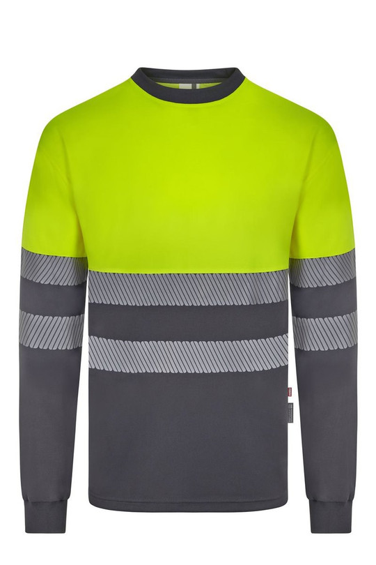 Velilla 305619 - Long sleeve two-tone cotton T-shirt with segmented tape