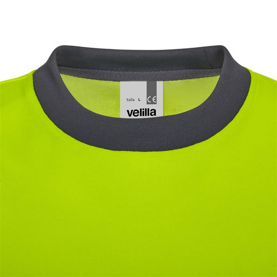Velilla 305619 - Long sleeve two-tone cotton T-shirt with segmented tape