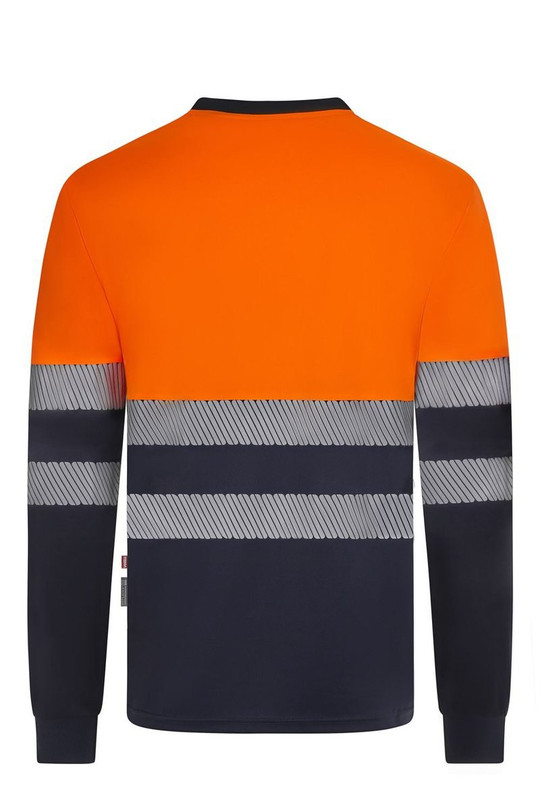 Velilla 305619 - Long sleeve two-tone cotton T-shirt with segmented tape