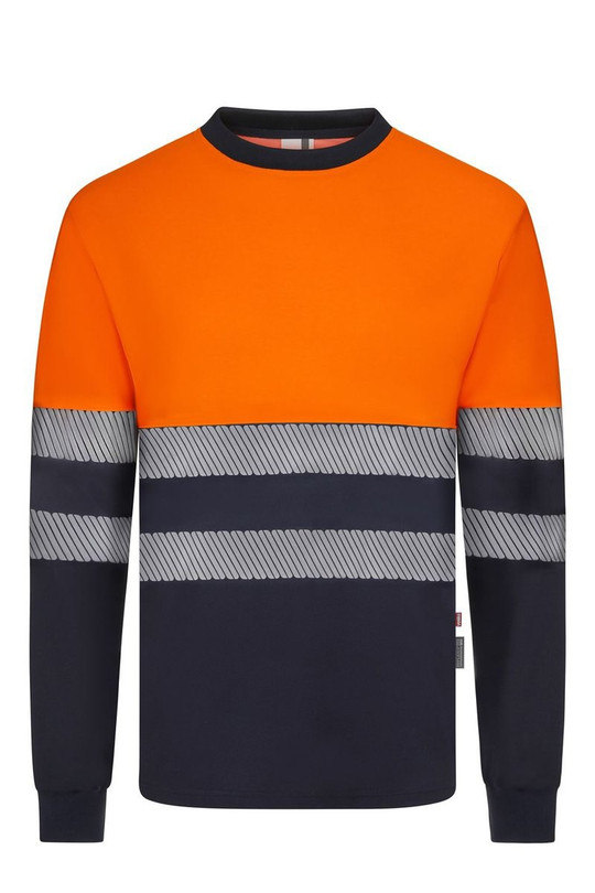Velilla 305619 - Long sleeve two-tone cotton T-shirt with segmented tape