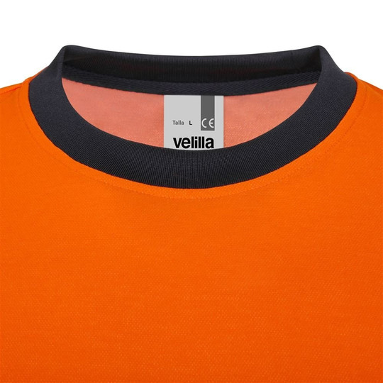Velilla 305619 - Long sleeve two-tone cotton T-shirt with segmented tape