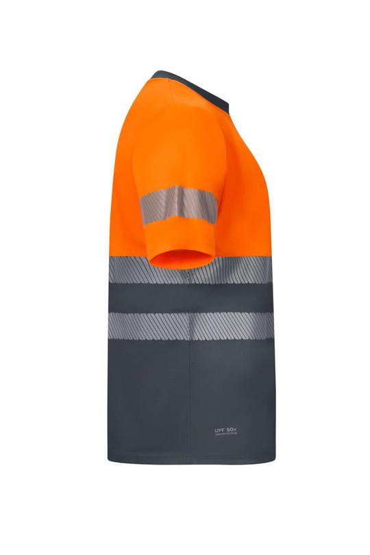 Velilla 305633 - Zweifarbiges Shirt aus recyceltes Polyester mit kurzen Ärmeln und segmentierten Streifen