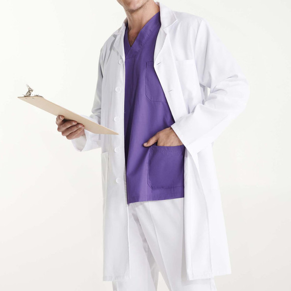 Roly BA9094 - VACCINE Fartuch laboratoryjny unisex z kołnierzem