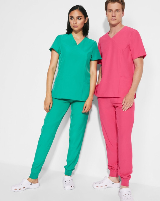 Roly CA9084 - FEROX WOMAN Short-sleeved scrub top with slightly fitted waist