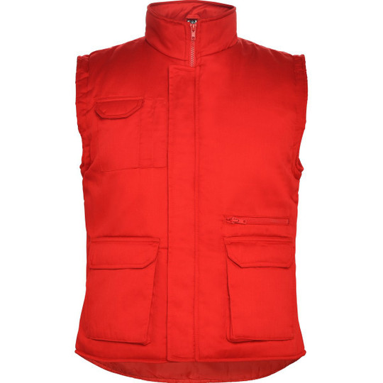 Roly CC5067 - ALMANZOR Gewatteerde werkbodywarmer met meerdere zakken en verlengde achterkant