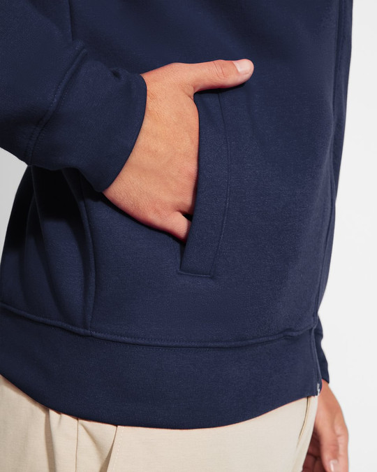 Roly CQ6439 - ULAN Unisex Sweatshirt mit Frontreißverschluss und hohem Kragen
