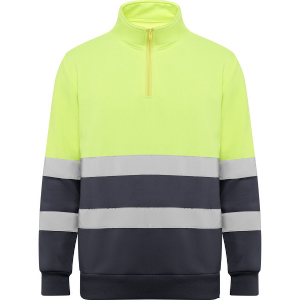 Roly HV9314 - SPICA High visibility mid-zip sweatshirt