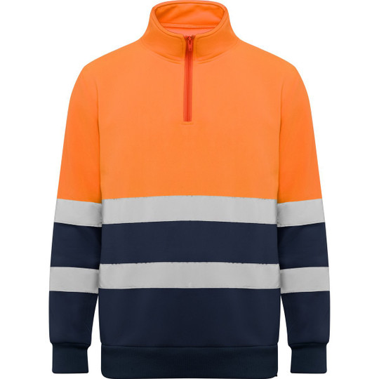 Roly HV9314 - SPICA High visibility mid-zip sweatshirt