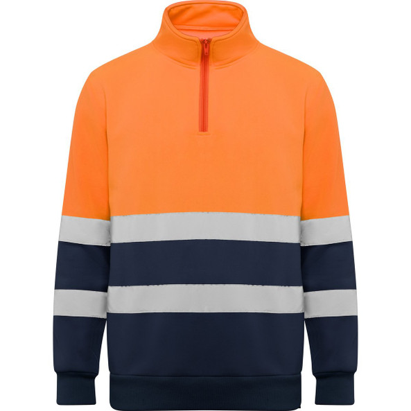 Roly HV9314 - SPICA High visibility mid-zip sweatshirt