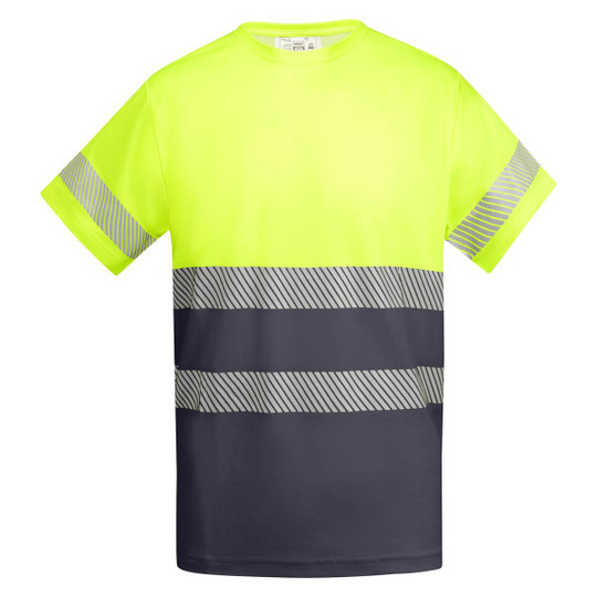 Roly HV9317 - TAURI Ademend goed zichtbaar T-shirt met korte mouwen