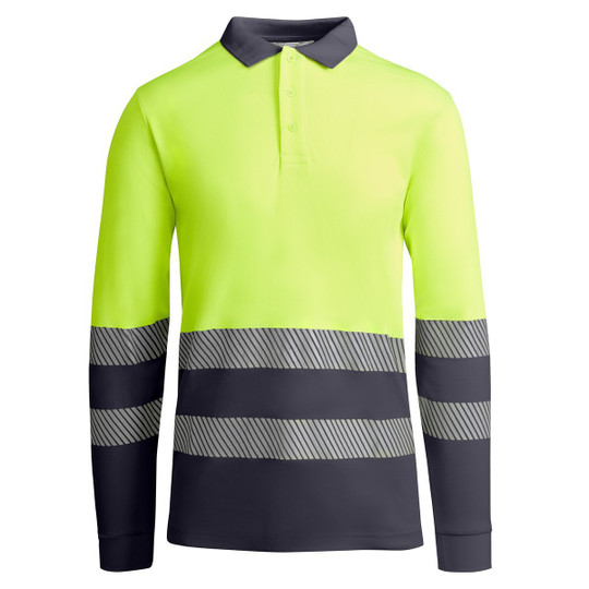 Roly HV9319 - ATRIO LS Breathable high-visibility long-sleeved polo shirt
