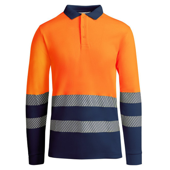 Roly HV9319 - ATRIO LS Breathable high-visibility long-sleeved polo shirt