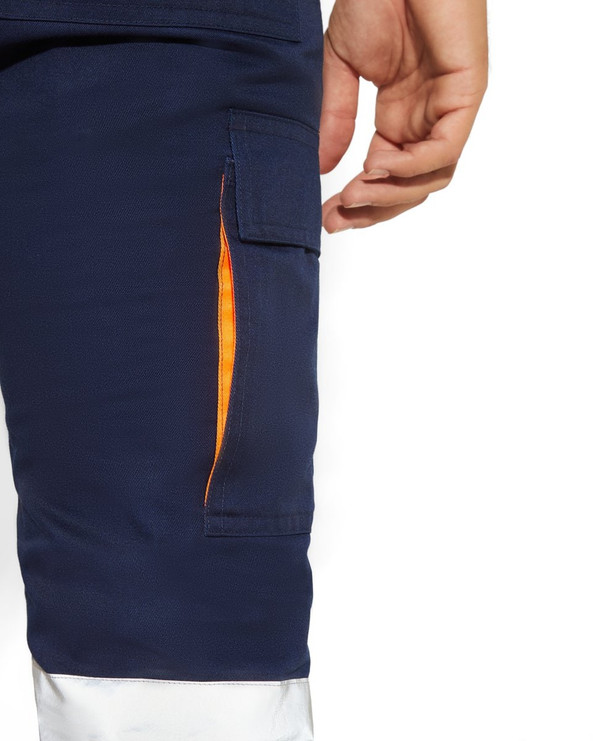 Roly HV9321 - ENIX Tweekleurige lange broek met hoge zichtbaarheid en meerdere zakken