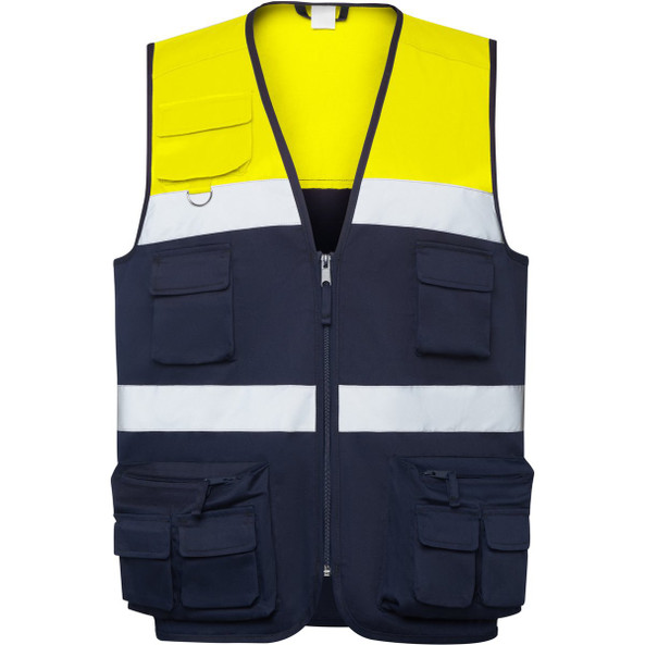 Roly HV9323 - BETA High-visibility two-tone multi-pocket vest