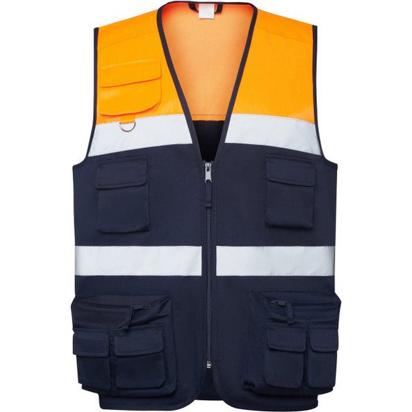 Roly HV9323 - BETA High-visibility two-tone multi-pocket vest