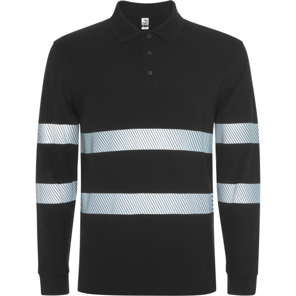 Roly HV9325 - FORAN L/S Polo à manches longues en piqué à visibilité améliorée avec traitement anti-boulochage
