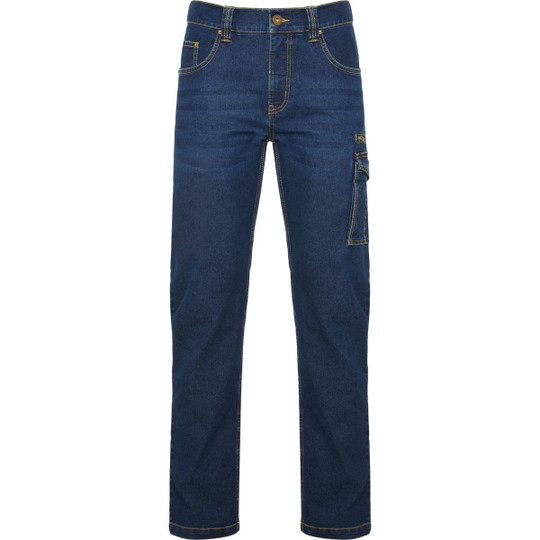Roly PA8402 - RAPTOR Pantalon long en jean multi-poches avec coutures latérales légèrement sur le devant