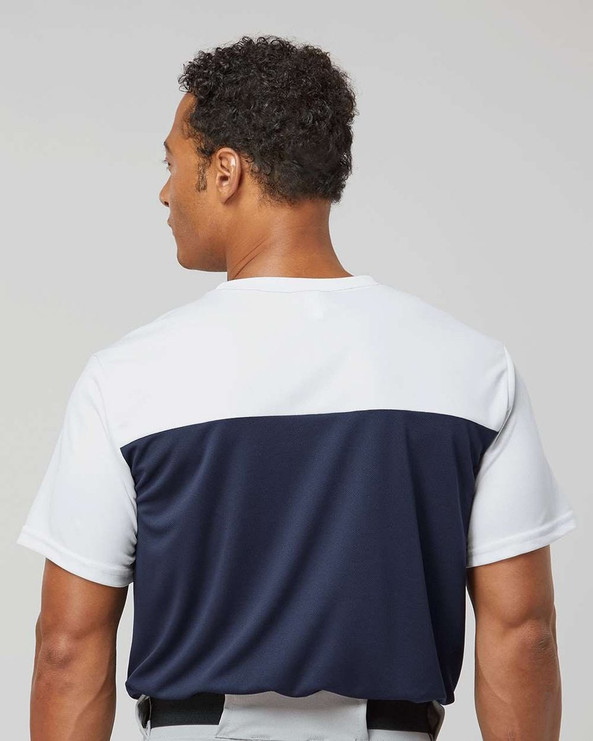 Alleson Athletic 532CJ - Camiseta de béisbol para hombre de cuello redondo sin botones