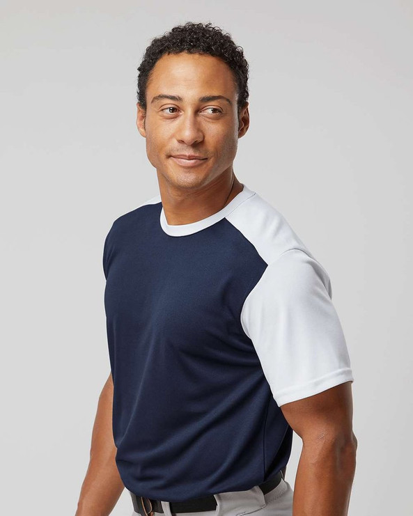 Alleson Athletic 532CJ - Camiseta de béisbol para hombre de cuello redondo sin botones