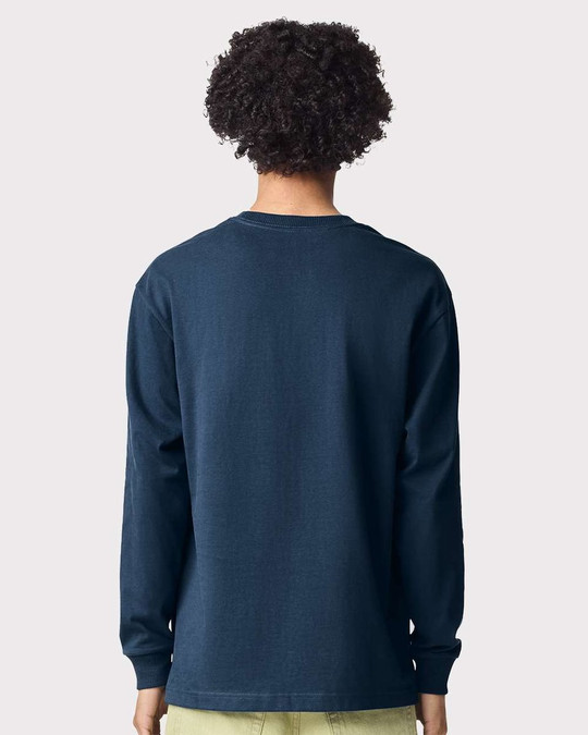 American Apparel 9410 - Camiseta de manga larga con bolsillo para unisex de peso súper pesado