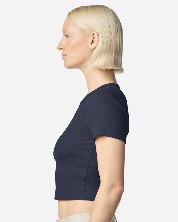 American Apparel BR210 - Camiseta corta de canalé para mujer
