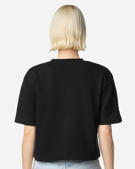 American Apparel FTCB0 - Top cuadrado de longitud media de felpa francesa para mujer