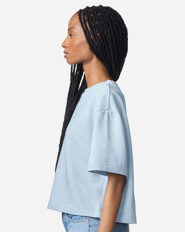 American Apparel FTCB0 - Top cuadrado de longitud media de felpa francesa para mujer