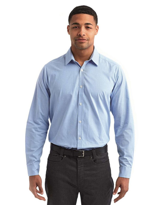 Artisan Collection by Reprime RP220 - Men's Microcheck Gingham Cotton Shirt
