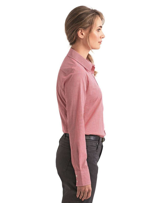 Artisan Collection by Reprime RP320 - Camisa de algodón microcuadros gingham para mujer