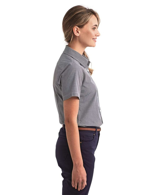 Artisan Collection by Reprime RP321 - Camisa de manga corta de algodón con microcuadros de vichy para mujer